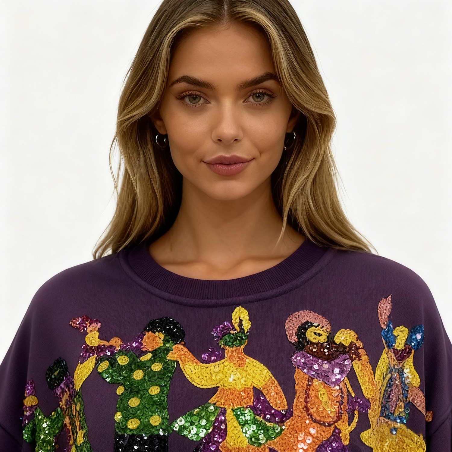 Womens Sweatshirts Crew Neck Sweatshirts Sequin Women's Sweatshirts